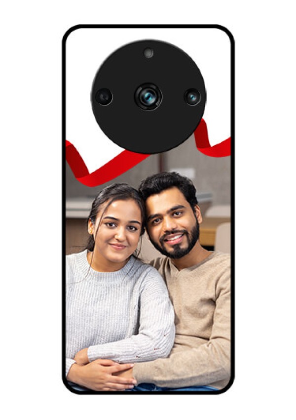 Realme 11 Pro Plus 5G Photo Printing on Glass Case - Red Ribbon Frame Design