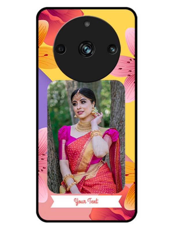 Custom Realme 11 Pro Plus 5G Custom Glass Mobile Case - 3 Image With Vintage Floral Design