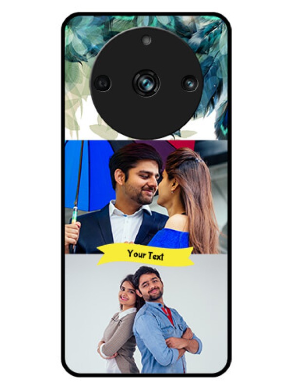 Custom Realme 11 Pro Plus 5G Personalized Glass Phone Case - Image with Boho Peacock Feather Design