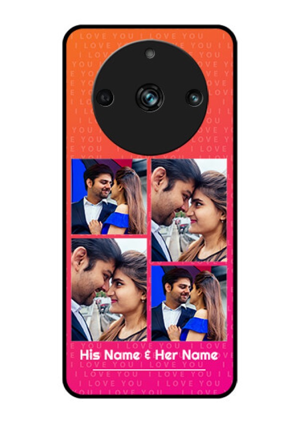 Realme 11 Pro Plus 5G Custom Glass Phone Case - I Love You Pink Design