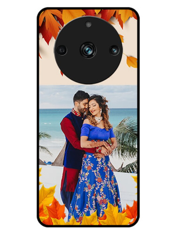 Custom Realme 11 Pro Plus 5G Photo Printing on Glass Case - Autumn Maple Leaves Design