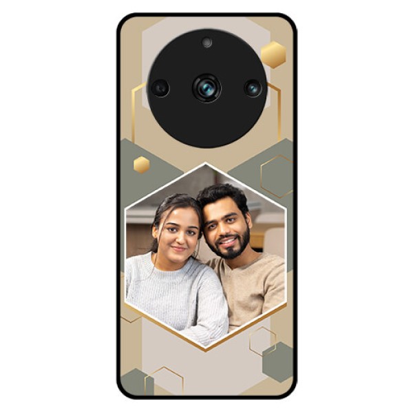Realme 11 Pro Plus 5G Photo Printing on Glass Case - Stylish Hexagon Pattern Design Realme 11 Pro Plus 5G Photo Printing on Glass Case - Stylish Hexagon Pattern Design