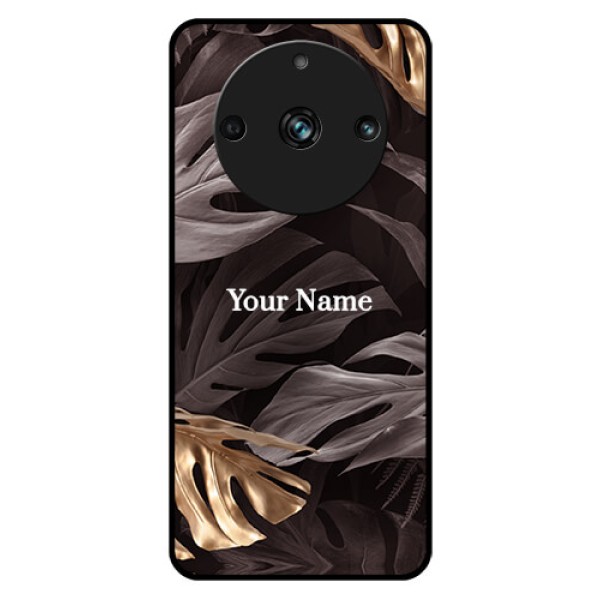 Realme 11 Pro Plus 5G Personalised Glass Phone Case - Wild Leaves digital paint Design Realme 11 Pro Plus 5G Personalised Glass Phone Case - Wild Leaves digital paint Design