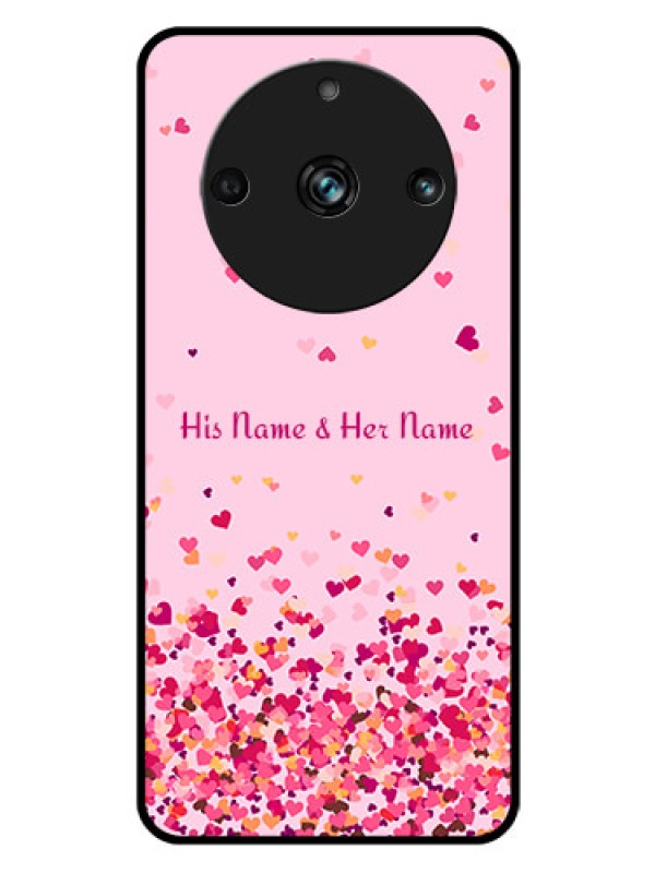 Custom Realme 11 Pro Plus 5G Photo Printing on Glass Case - Floating Hearts Design