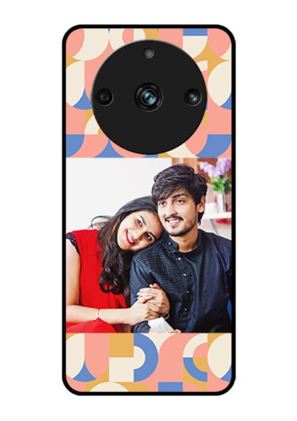 Realme 11 Pro Plus 5G Photo Printing on Glass Case - Semi-circle Maze Pattern Design