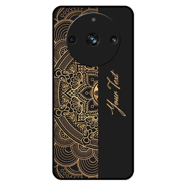 Realme 11 Pro Plus 5G Photo Printing on Glass Case - Mandala art with custom text Design