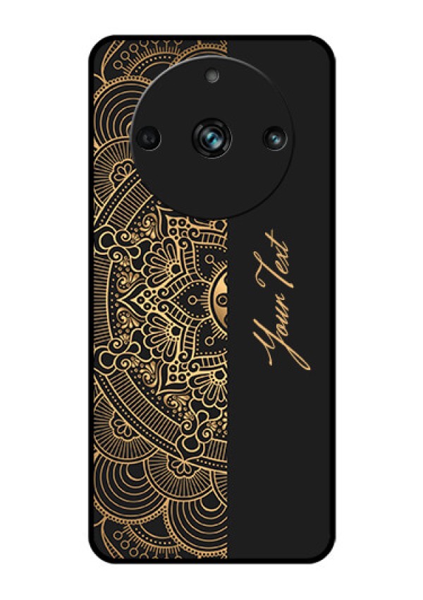 Realme 11 Pro Plus 5G Photo Printing on Glass Case - Mandala art with custom text Design