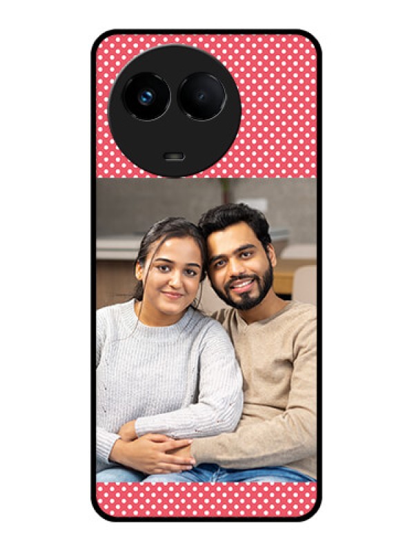 Custom Realme 11x 5G Custom Glass Phone Case - White Dotted Design