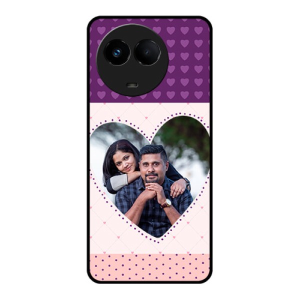 Realme 11x 5G Custom Glass Phone Case - Violet Love Dots Design