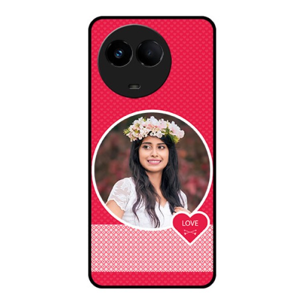 Realme 11x 5G Personalised Glass Phone Case - Pink Pattern Design