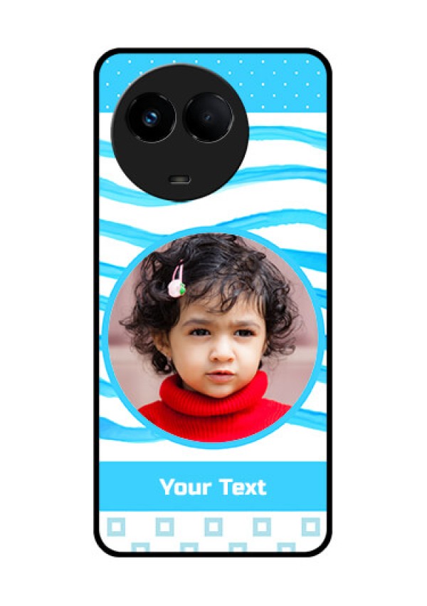 Realme 11x 5G Custom Glass Phone Case - Simple Blue Case Design