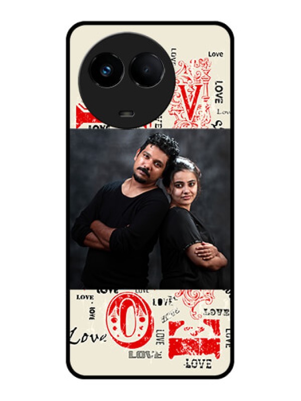 Custom Realme 11x 5G Photo Printing on Glass Case - Trendy Love Design Case