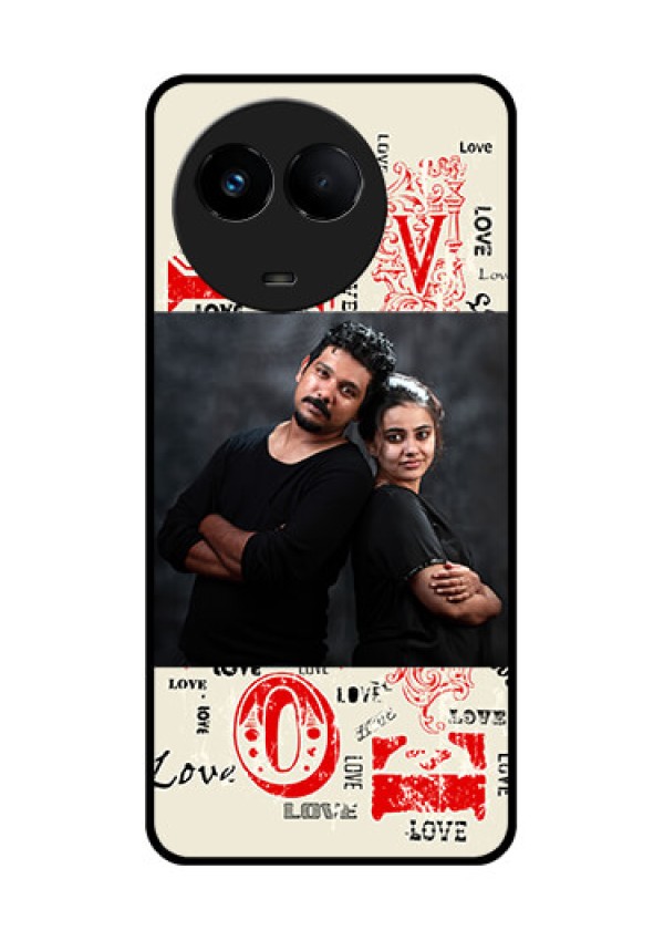 Realme 11x 5G Photo Printing on Glass Case - Trendy Love Design Case