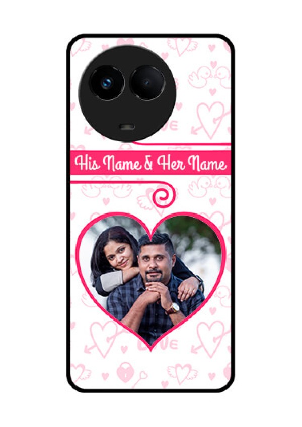Realme 11x 5G Personalized Glass Phone Case - Heart Shape Love Design