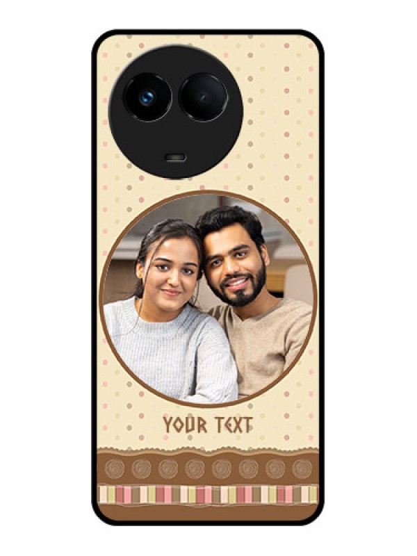 Custom Realme 11x 5G Custom Glass Mobile Case - Brown Dotted Mobile Case Design