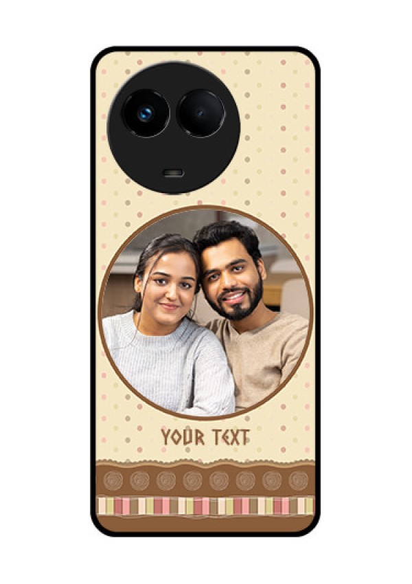 Realme 11x 5G Custom Glass Mobile Case - Brown Dotted Mobile Case Design
