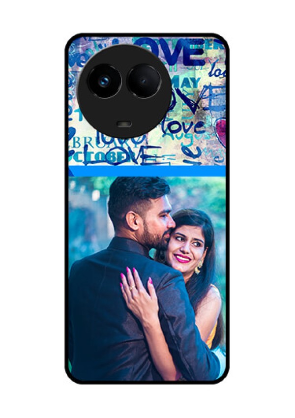 Realme 11x 5G Custom Glass Mobile Case - Colorful Love Design