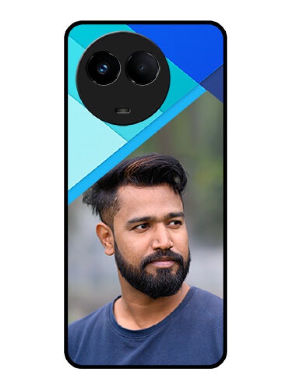 Custom Realme 11x 5G Custom Glass Phone Case - Blue Pattern Design