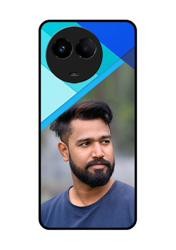 Realme 11x 5G Custom Glass Phone Case - Blue Pattern Design