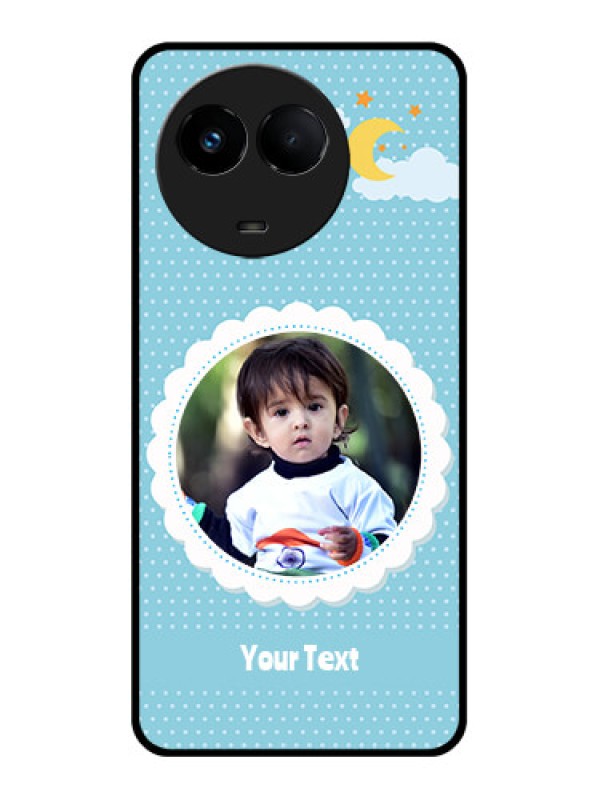 Custom Realme 11x 5G Personalised Glass Phone Case - Violet Pattern Design