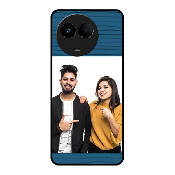 Realme 11x 5G Custom Glass Phone Case - Blue Pattern Cover Design