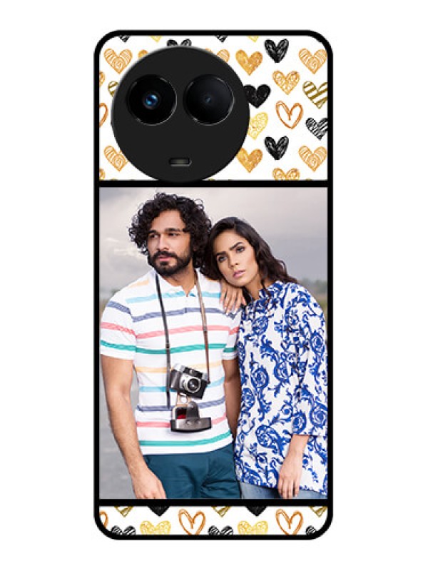 Custom Realme 11x 5G Photo Printing on Glass Case - Love Symbol Design