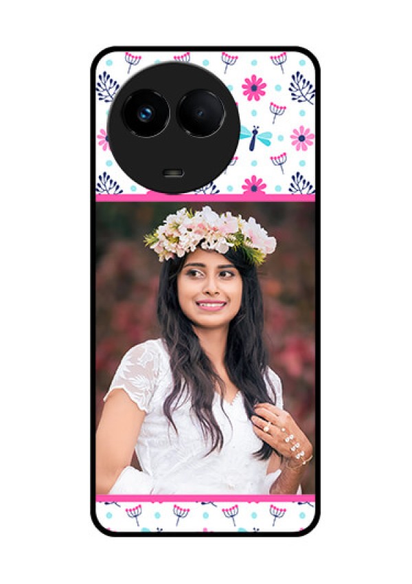 Realme 11x 5G Photo Printing on Glass Case - Colorful Flower Design