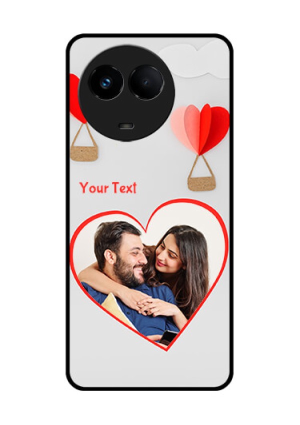 Realme 11x 5G Custom Glass Mobile Case - Parachute Love Design