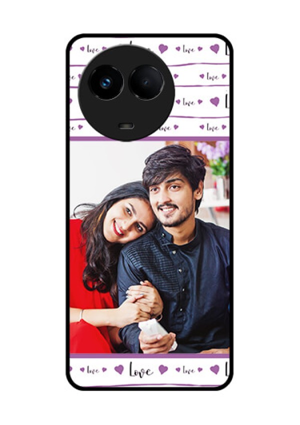 Realme 11x 5G Custom Glass Mobile Case - Couples Heart Design