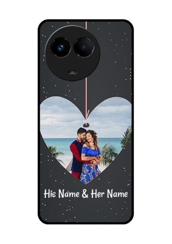 Realme 11x 5G Custom Glass Phone Case - Hanging Heart Design