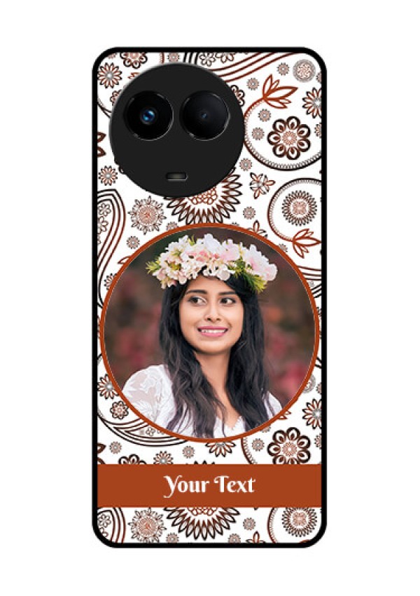 Realme 11x 5G Custom Glass Mobile Case - Abstract Flower Design