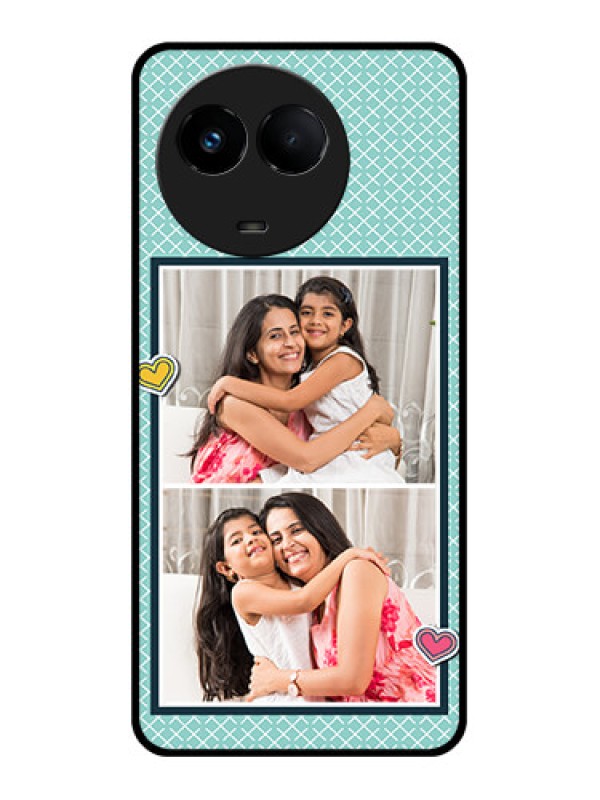 Custom Realme 11x 5G Custom Glass Phone Case - 2 Image Holder with Pattern Design