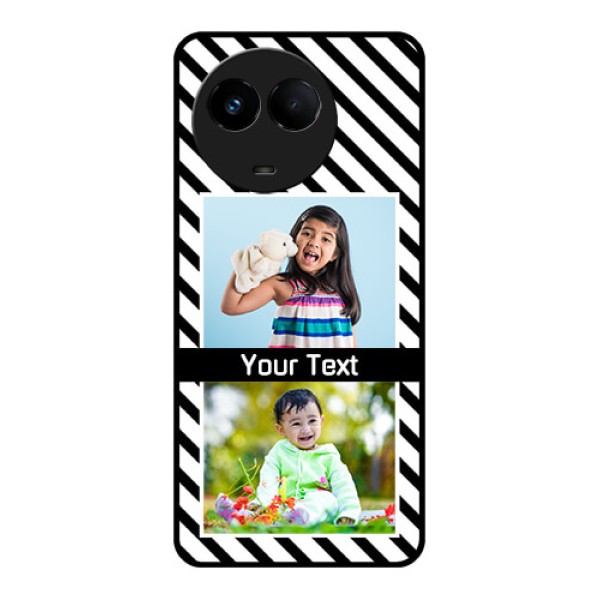 Realme 11x 5G Photo Printing on Glass Case - Black And White Stripes Design Realme 11x 5G Photo Printing on Glass Case - Black And White Stripes Design