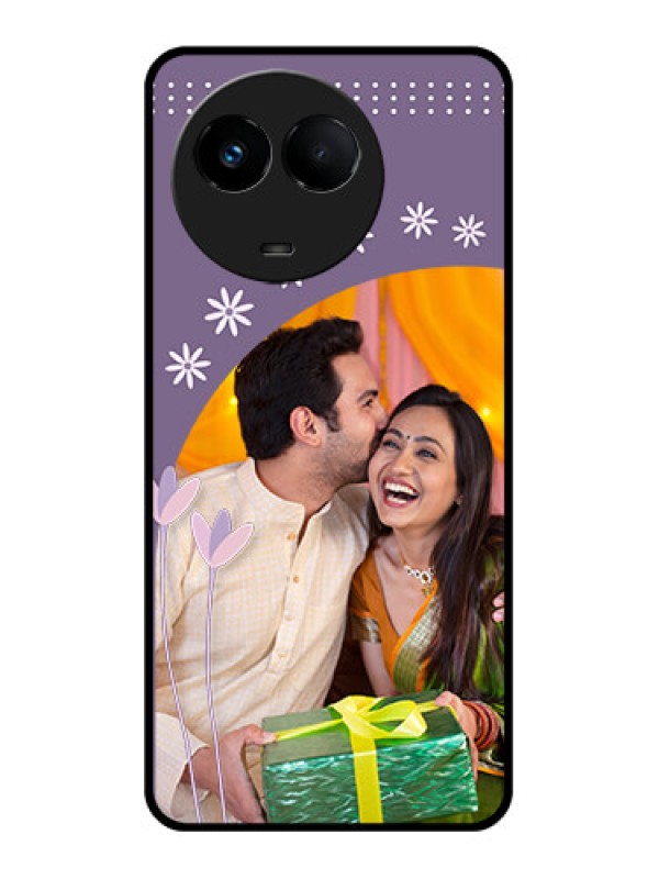 Custom Realme 11x 5G Custom Glass Mobile Case - Lavender flowers design