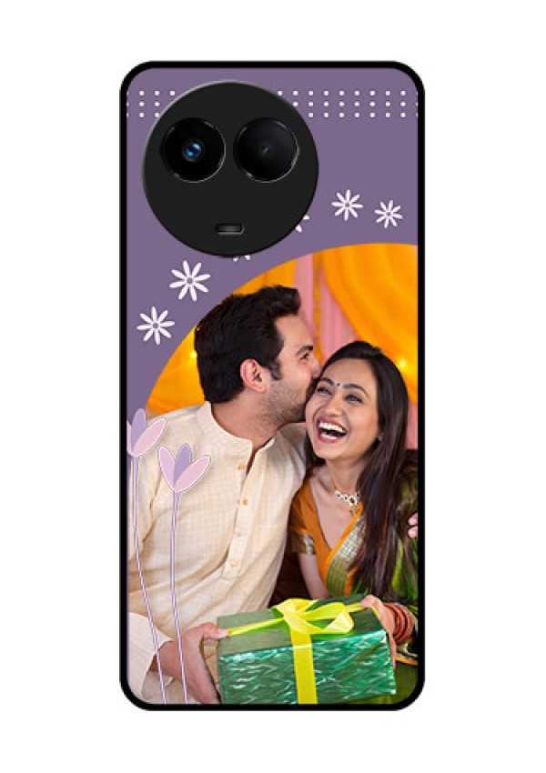 Realme 11x 5G Custom Glass Mobile Case - Lavender flowers design