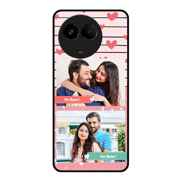 Realme 11x 5G Custom Glass Mobile Case - Photo with Heart Design
