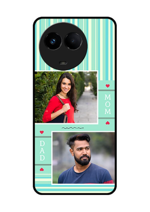 Realme 11x 5G Custom Glass Phone Case - Mom & Dad Pic Design