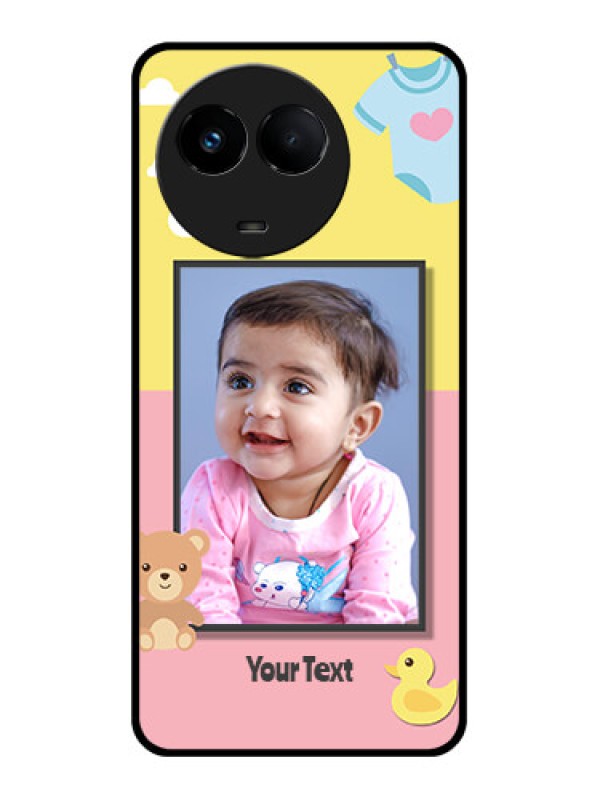 Custom Realme 11x 5G Photo Printing on Glass Case - Kids 2 Color Design