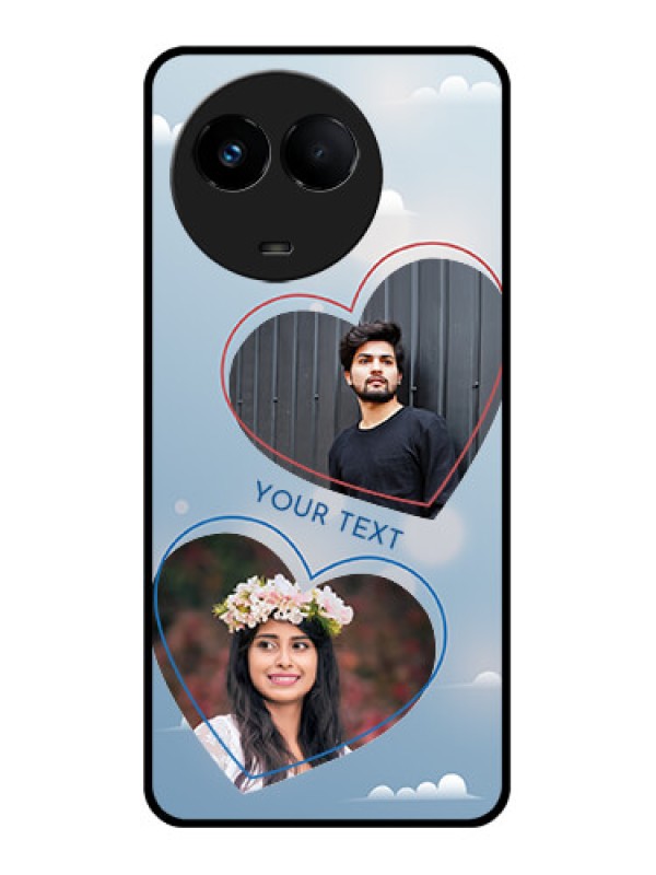 Custom Realme 11x 5G Custom Glass Mobile Case - Blue Color Couple Design