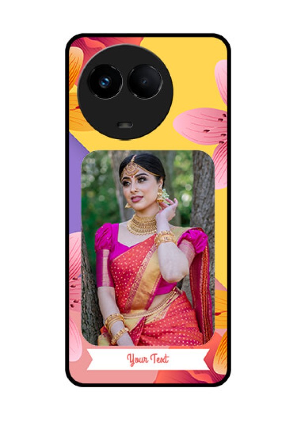 Realme 11x 5G Custom Glass Mobile Case - 3 Image With Vintage Floral Design