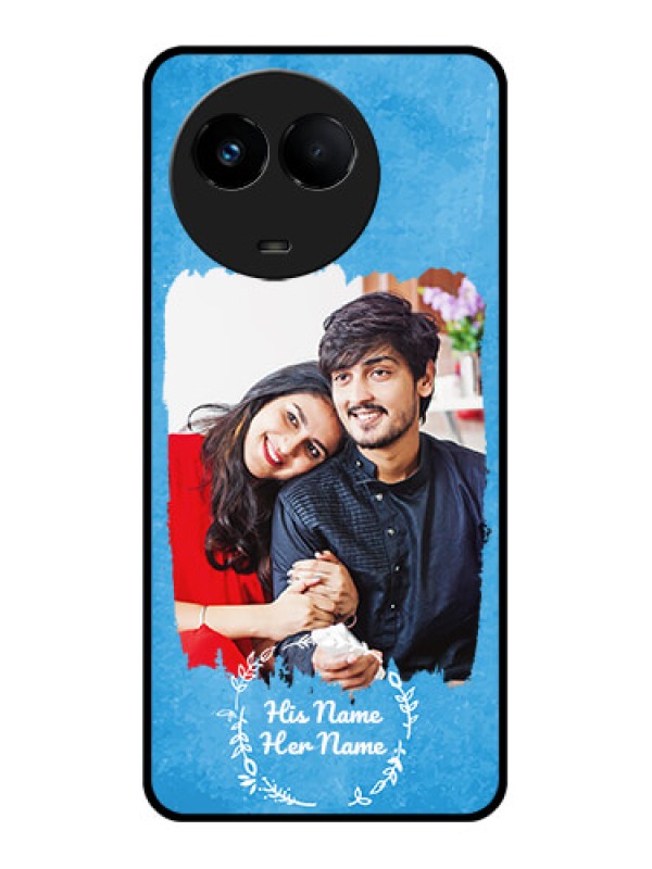 Custom Realme 11X 5G Custom Glass Phone Case - Blue Color Vintage Design