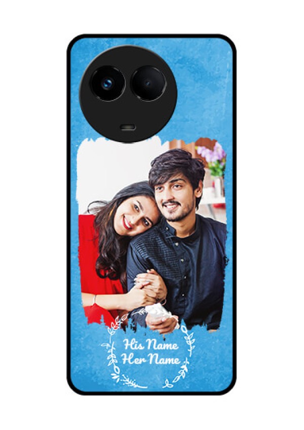 Realme 11X 5G Custom Glass Phone Case - Blue Color Vintage Design