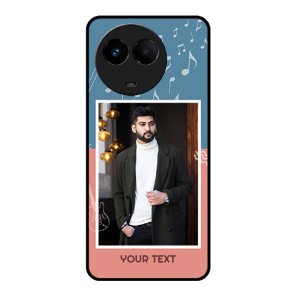 Realme 11x 5G Photo Printing on Glass Case - with Color Musical Note Design Realme 11x 5G Photo Printing on Glass Case - with Color Musical Note Design