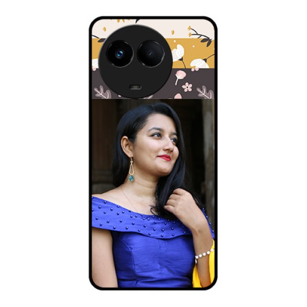 Realme 11x 5G Custom Glass Phone Case - Stylish Floral Design