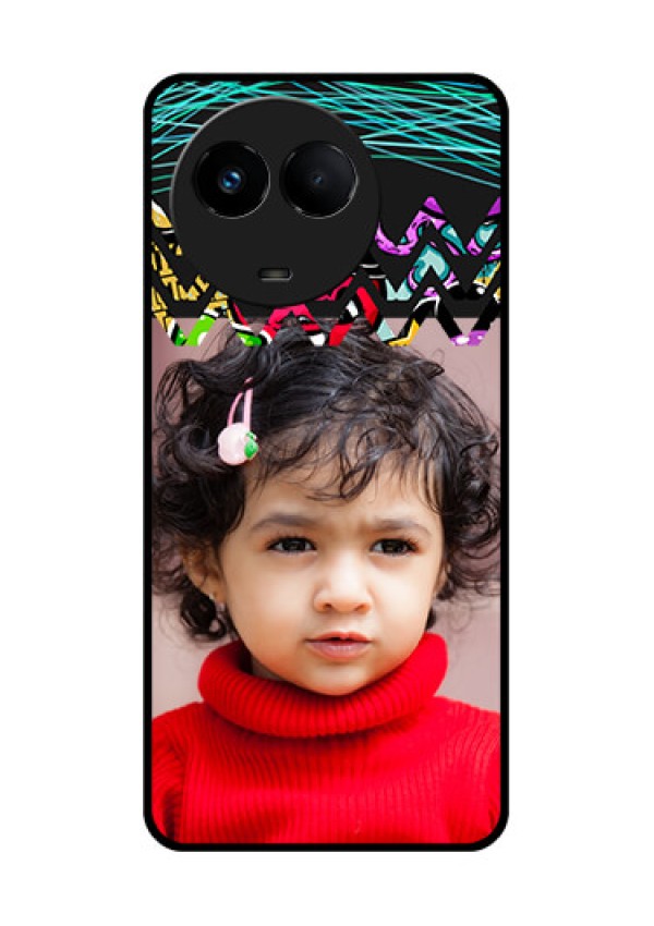 Realme 11x 5G Personalized Glass Phone Case - Neon Abstract Design