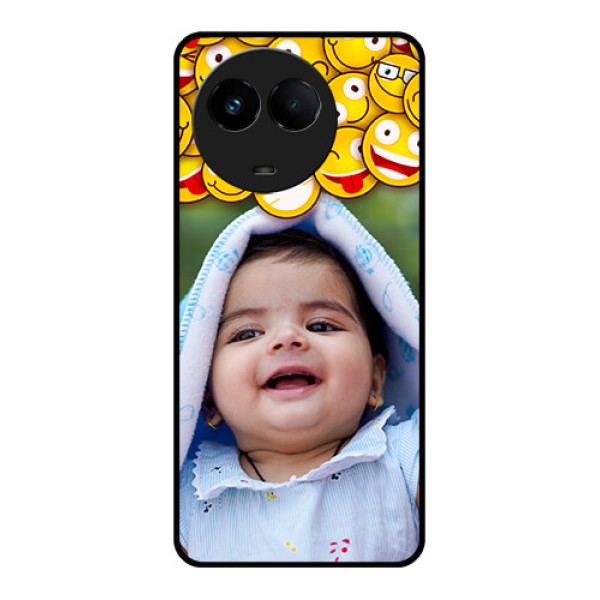 Realme 11x 5G Custom Glass Mobile Case - with Smiley Emoji Design