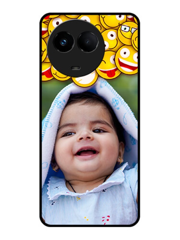 Custom Realme 11x 5G Custom Glass Mobile Case - with Smiley Emoji Design