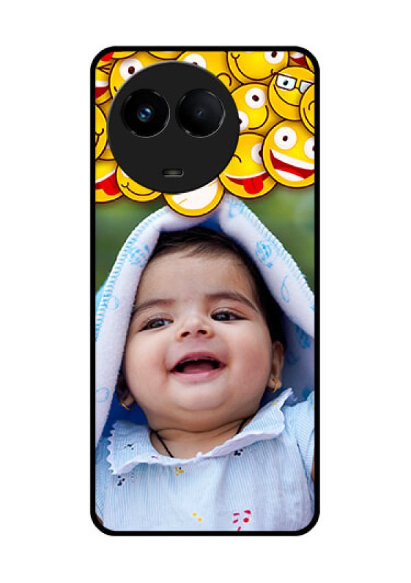 Realme 11x 5G Custom Glass Mobile Case - with Smiley Emoji Design