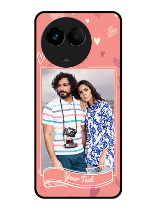 Custom Realme 11x 5G Custom Glass Phone Case - Love doodle art Design