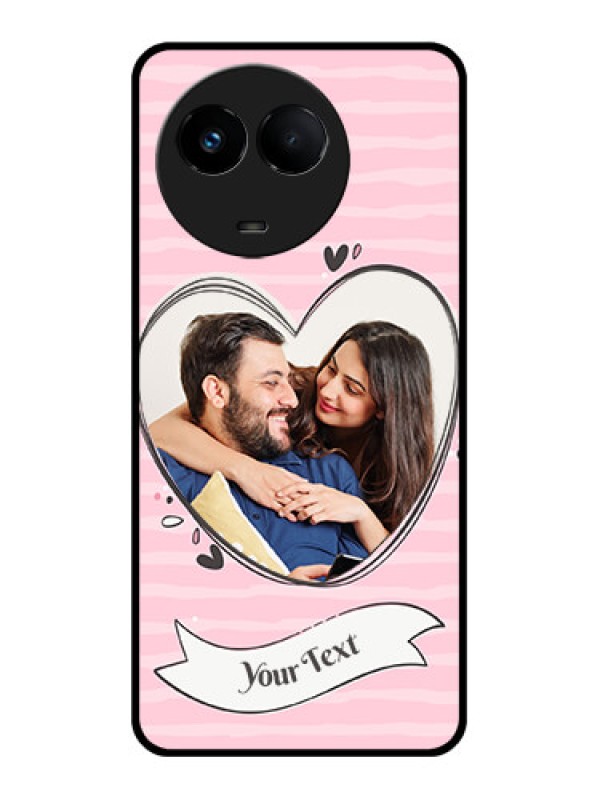 Custom Realme 11x 5G Custom Glass Phone Case - Vintage Heart Design